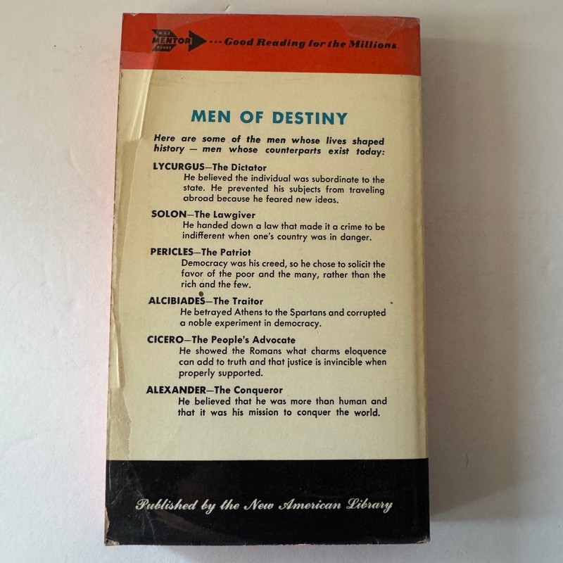 Plutarch's Lives Men Who Shaped History Lindeman 1950 Mentor Classic Paperback gallery