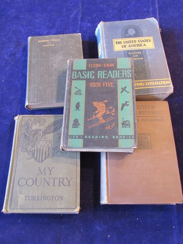 Lot Of 5 Antique Old School Books In Poor Conditions Dated 1904 – 1945 Db25