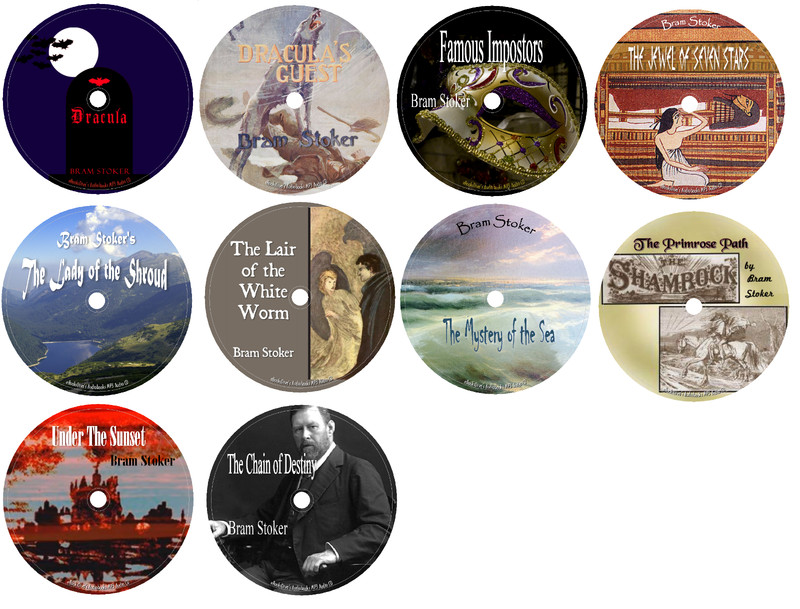 Bram Stoker 10 Adventure Horror Dracula Audiobooks in 10 MP3 Audio CDs