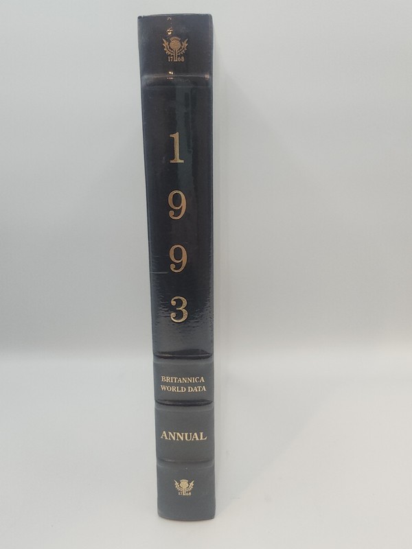1993 Britannica Annual World Data Book of the Year Blue Leather NEW-SEALED