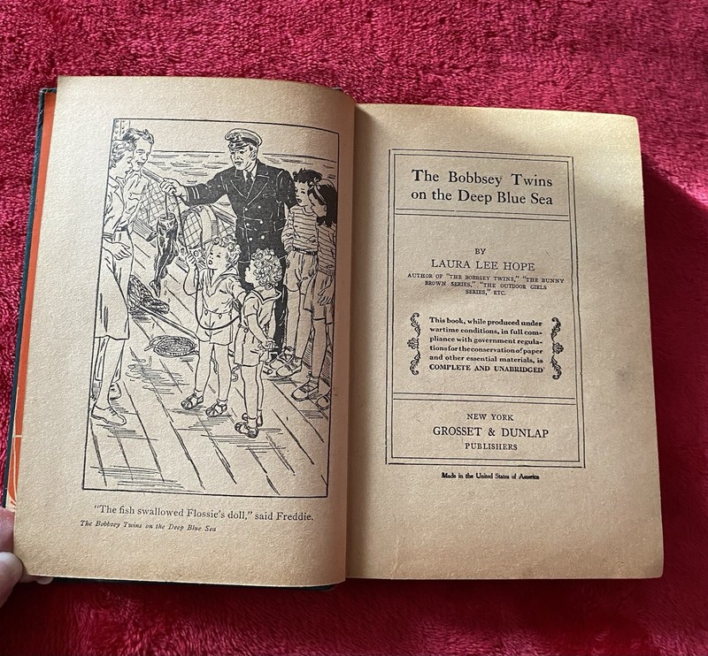 1918 HC copy of The Bobbsey Twins On The Deep Blue Sea by Laura Lee Hope gallery