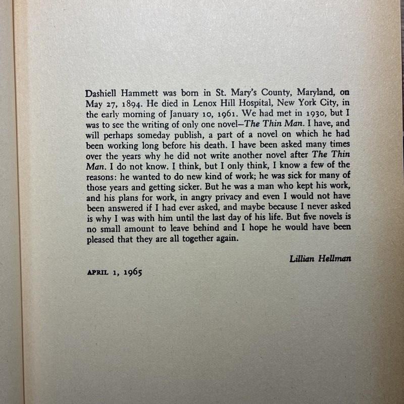 Dashiell Hammett : Five Complete Novels Hardcover Dashiell Hammet 1980 gallery