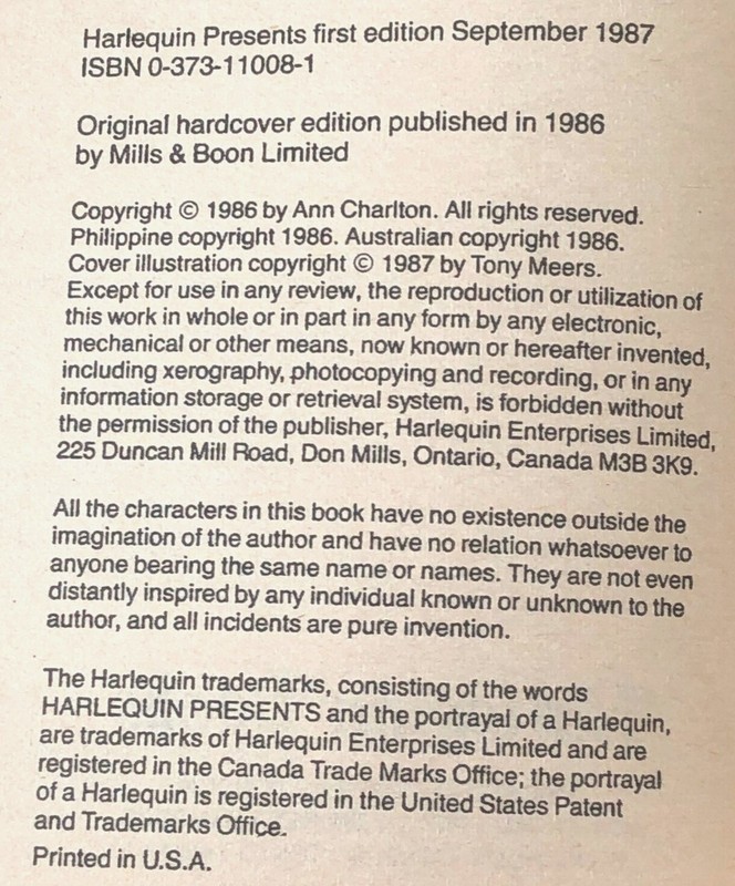 Street Song book by Ann Charlton Highly Rated Romance Harlequin Presents #1008 gallery