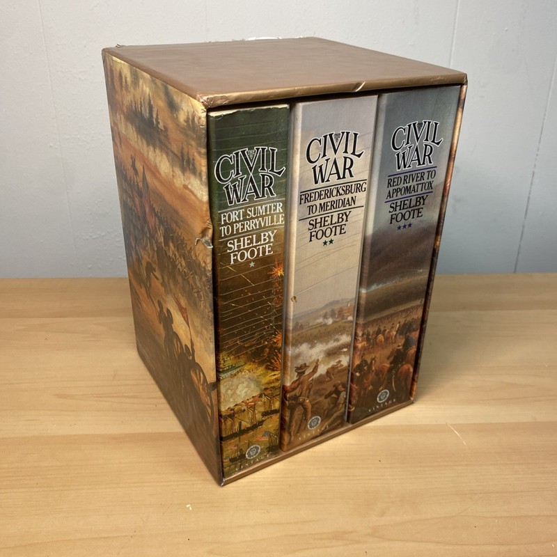 THE CIVIL WAR A Narrative 3 Volume Box Set by Shelby Foote 1986 Trade Paperbacks