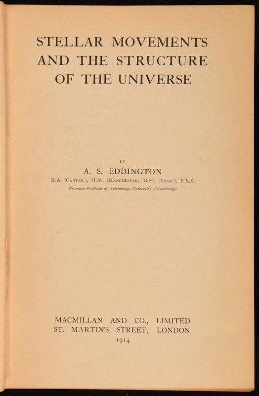 1914 Stellar Movements and the Structure of the Universe by A. S. Eddington F... gallery