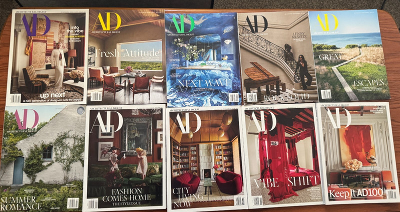 10 ARCHITECTURAL DIGEST MAGAZINE AD Lot ~ 2025 (no Dec) + 2026 Jan/ Feb