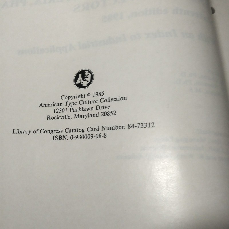 ATCC Catalogue Of Bacteria Phages rDNA Vectors 16th Edition 1985 Reference Guide gallery