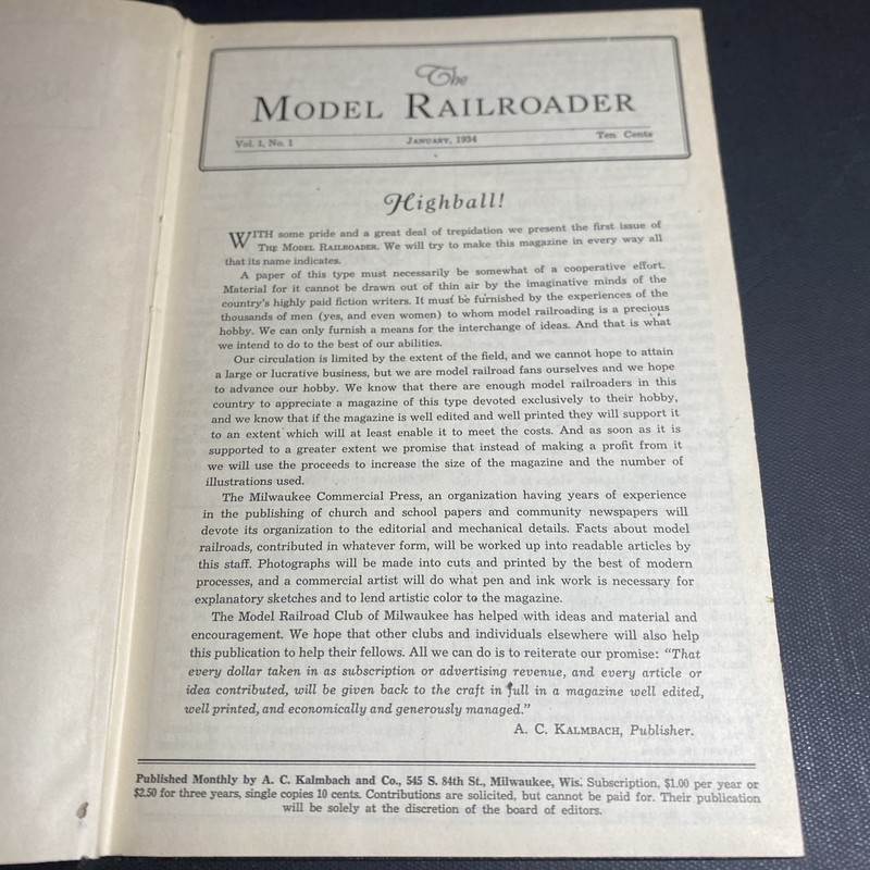 The Model Railroader Volume 1 January-December 1934 Hardcover / FHB gallery