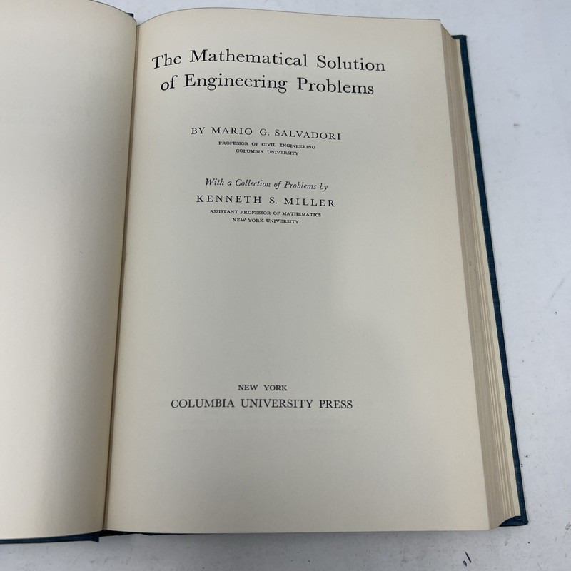 Mathematical Solution of Engineering Problems by Mario G. Salvadori gallery