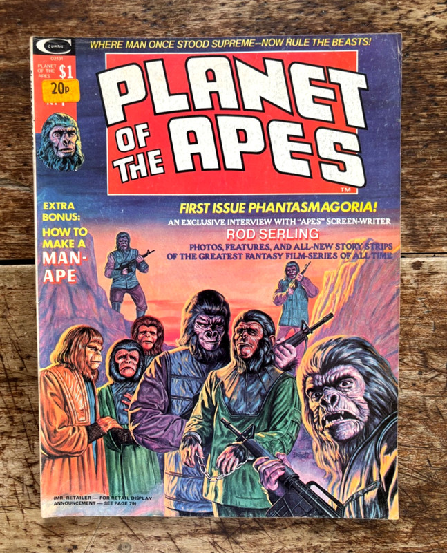 PLANET OF THE APES #1 Marvel Magazine 1974/Movie Adaptation/Rod Serling/VG/FN