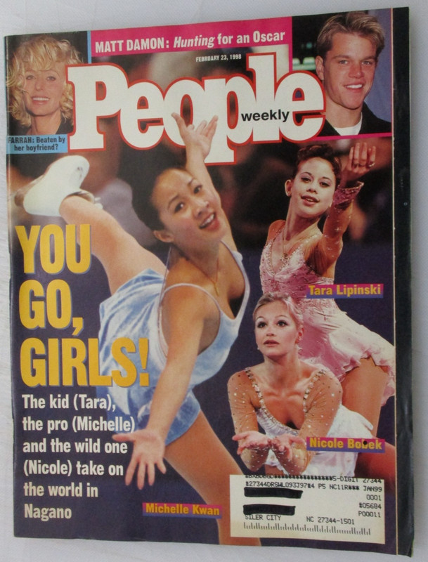 PEOPLE MAGAZINE FEBRUARY 23, 1998 TARA LIPINSKI MICHELLE KWAN NICOLE BOBEK