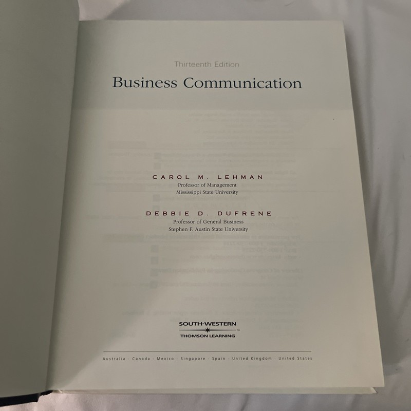 Business Communication, Anniversary Edition, Lehman, Carol M.,DuFrene, Debbie D. gallery