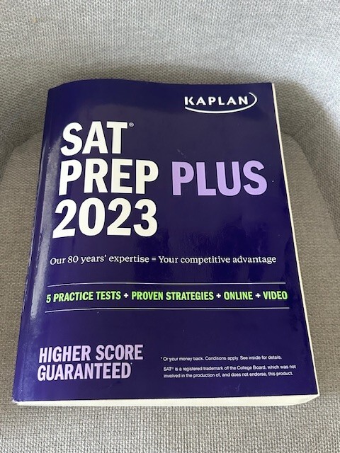 Kaplan SAT Prep Plus 2023 5 Full Practice Tests Book Study Guide College Board