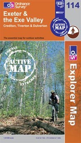Exeter & The Exe Valley OS Explorer Map Active 114 Sheet map, folded Book The