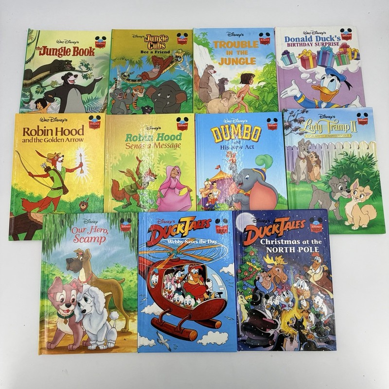 Lot Of 11 Vintage Disney’s Wonderful World of Reading Children’s Hardback Books