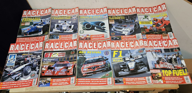 Lot of 10 RaceCar Engineering Cars Magazines 1998 – 1,2,3,4,5,6,7,8,9,10 Indy F1