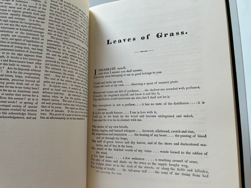 Leaves of Grass by Walt Whitman~1966 Facsimile of Brooklyn 1855 First Edition gallery