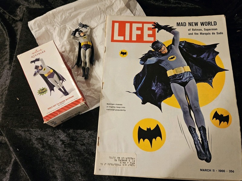 BATMAN: March 11th 1966 Life Magazine, AND Hallmark Ornament from cover photo