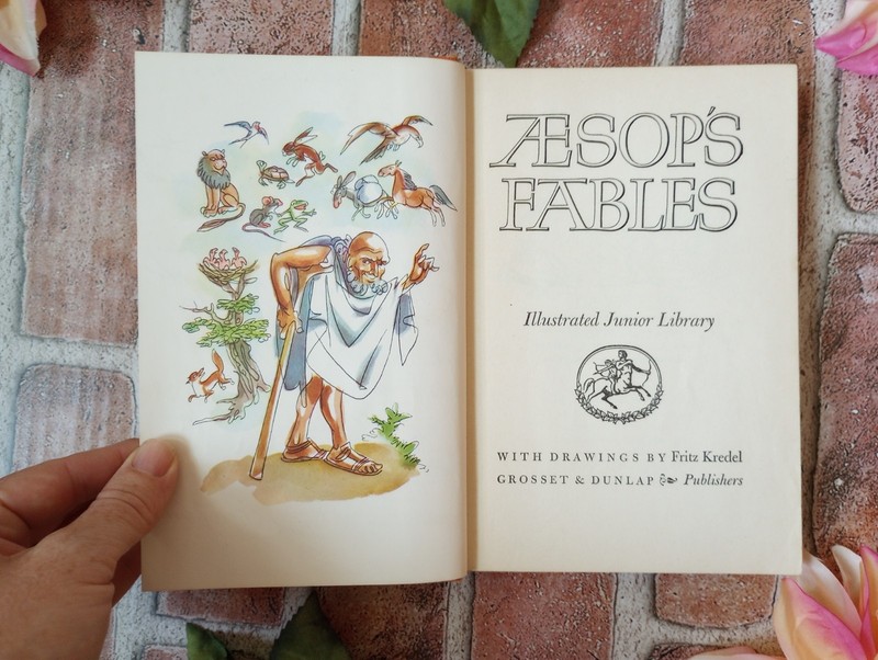Aesops Fables Illustrated by Fritz Kredel Junior Library Vintage 1947 Hardcover gallery