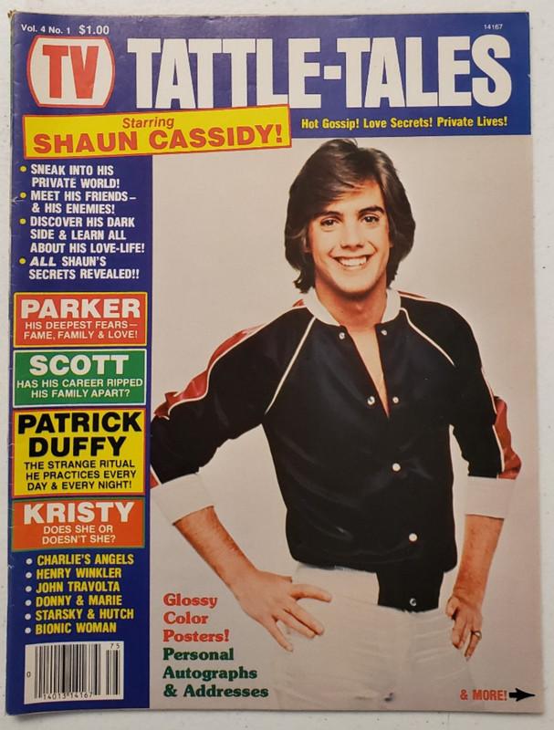 TV Tattle-Tales 1977 Shaun Cassidy~Patrick Duffy~Charlie’s Angels~Scott Baio~70s