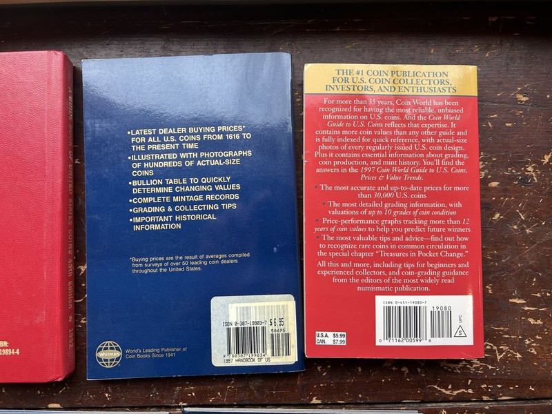 Lot of Yeoman Guide Red Books of U.S Coins 88 92 97 & Three Whitman Coin Folders gallery