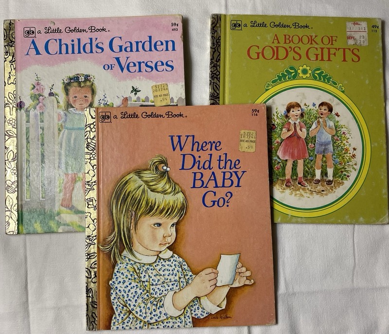 Vintage Little Golden Books Lot 3 God’s Gifts Baby Garden Verses 1970s