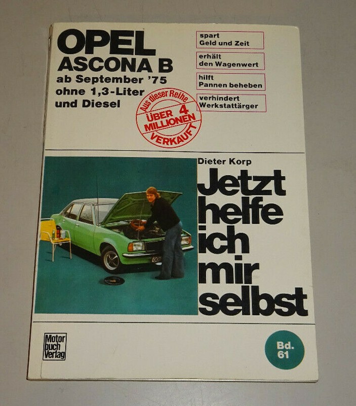 Repair Manual Opel Ascona B as 12 16 19 20 N + S, Years from 1975