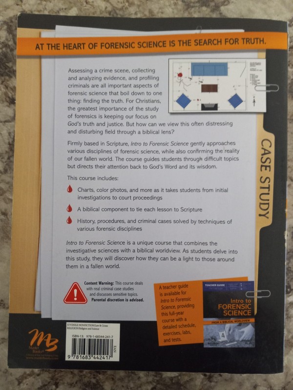 Master Books Intro to Forensic Science From a Biblical Worldview Student Text gallery