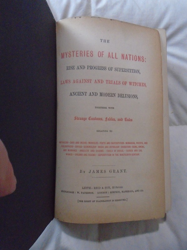 James Grant 1880 Mysteries Of All Nations Witch Trials HB 640 pages Very Rare