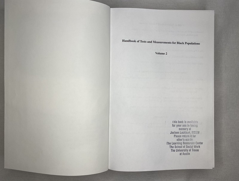 Handbook of Tests and Measurements for Black Populations Volume 1 & 2 Set 1996 gallery