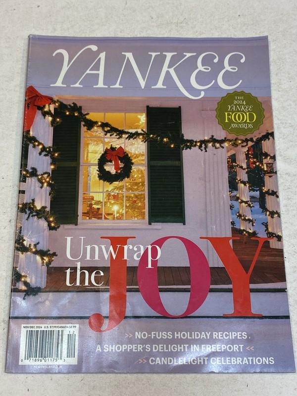Yankee Magazine New England Nov 2024 Christmas Holiday Joy Recipes Candlelight