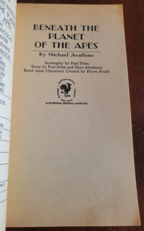 Beneath the Planet of the Apes (Novelization) - Michael Avallone - 1970 PB gallery
