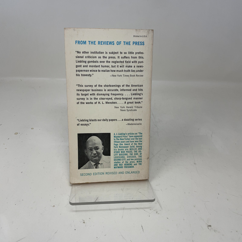 The Press by A.J. Liebling PB 2nd Edition Very Good 1964 gallery