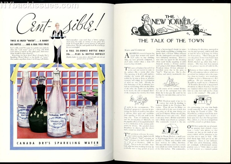 New Yorker magazine July 1 1933 Stephen Vincent Benet Frank Sullivan VERY FINE gallery