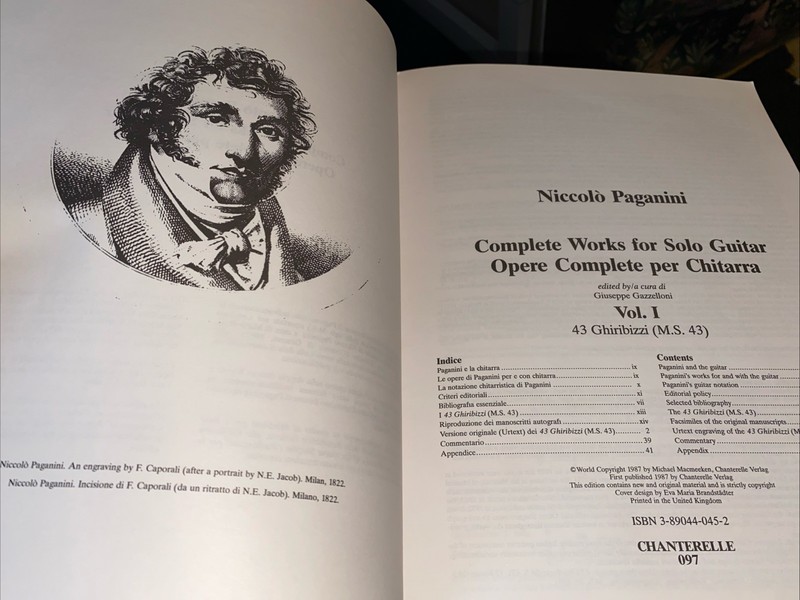 Chanterelle 097 ED N. Paganini Complete Solo Guitar Works Vol 1 /43 Ghiribizzi gallery