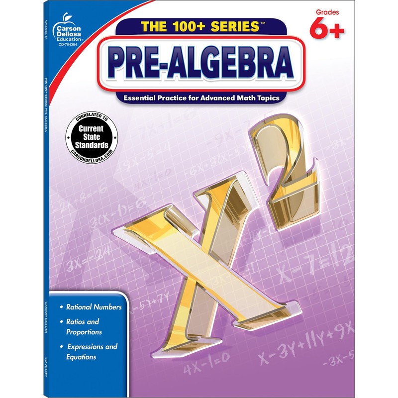 Carson Dellosa The 100+ Series: Grade 6 and Up Pre-Algebra Workbook, Fractio…