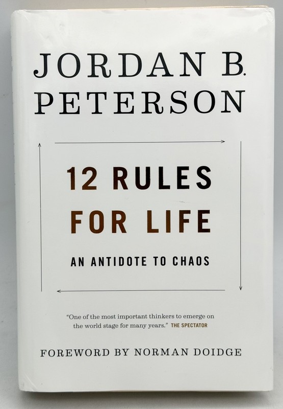 Jordan Peterson SIGNED INSCRIBED 12 Rules for Life Autographed HCDJ 1st Ed