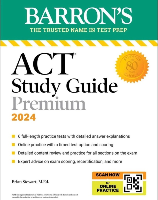 ACT Study Guide Premium Prep, 2024: 6 Practice Tests + Comprehensive Review + On