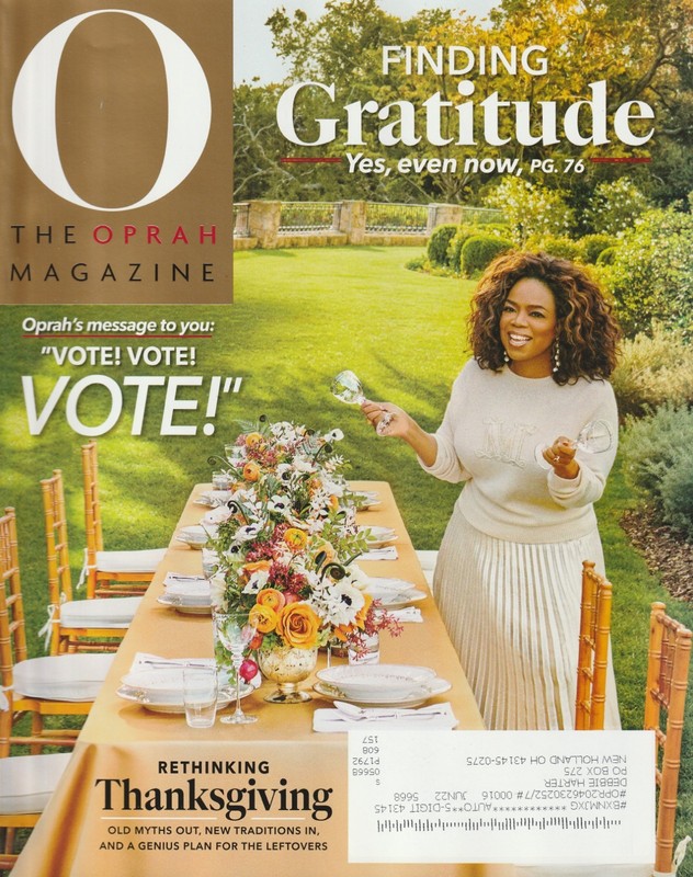 O The Oprah Magazine November 2020 Finding Gratitude – Rethinking Thanksgiving