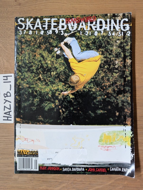 Vintage Transworld Skateboarding Magazine May 1998 90s Rare John Cardiel Canada