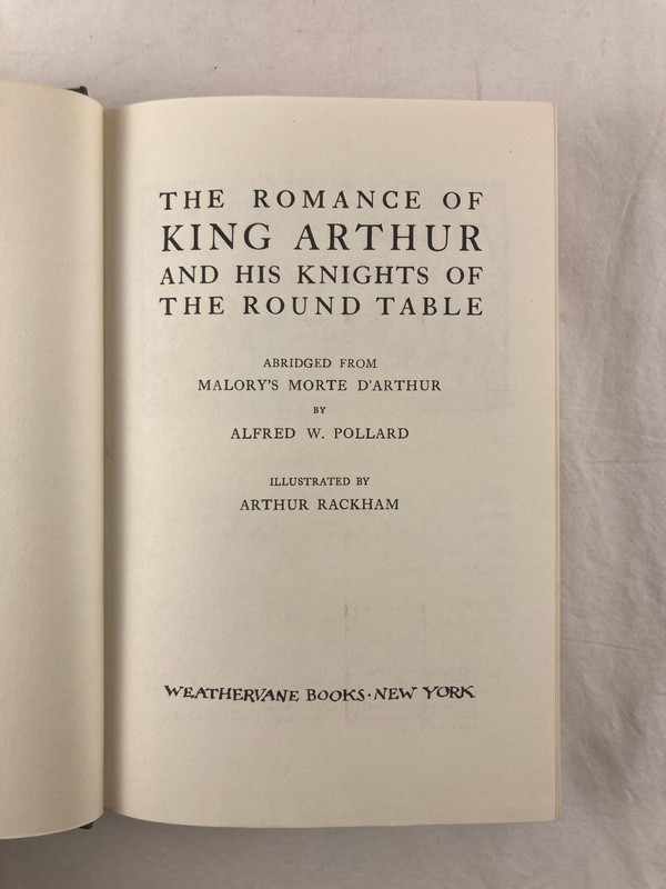Romance of King Arthur & His Knights - Illustrated by Arthur Rackham - HC/DJ gallery