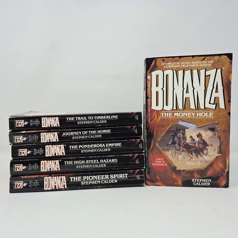 Bonanza by Steve Calder Complete Lot of 6 Western Paperback Books TV Show Tie-In