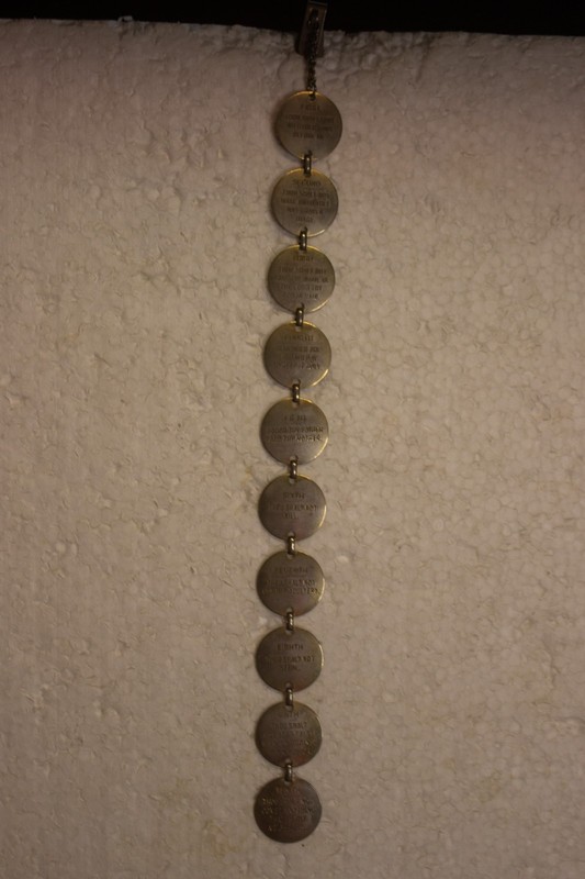 Ten Commandments Bookmark Vintage Metal Chain 11 Inches
