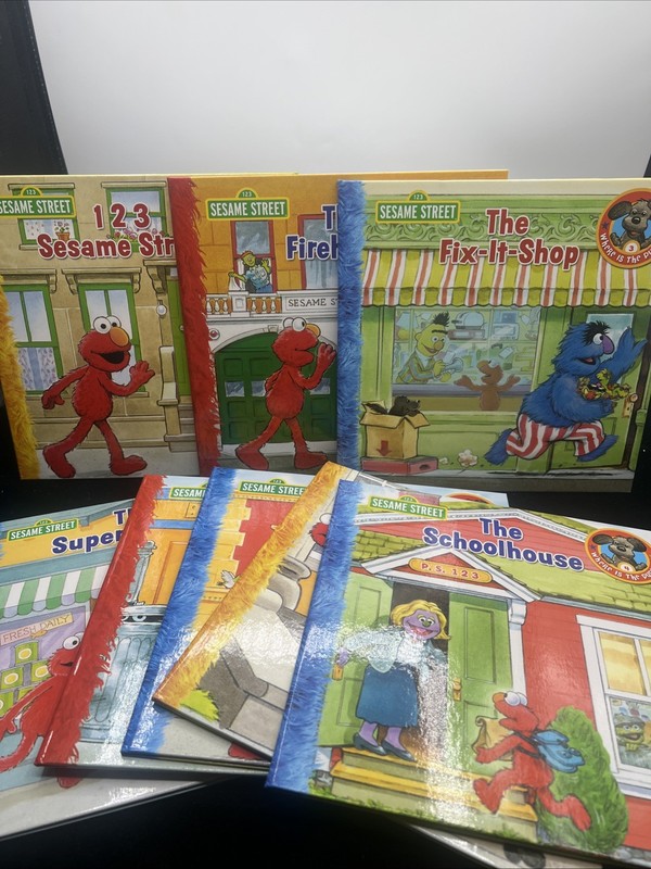 Sesame Street Where is the Puppy ? Book Lot 1-8 Hardcover Dalmatian Press Elmo
