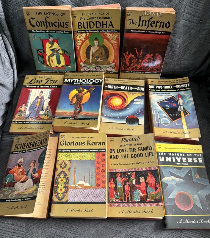 Vintage Mentor Books Lot 16 Confucius, Buddha, The Inferno, Mythology