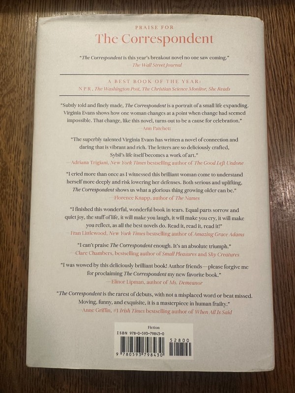The Correspondent: A Novel by Virginia Evans (2025, Hardcover) gallery