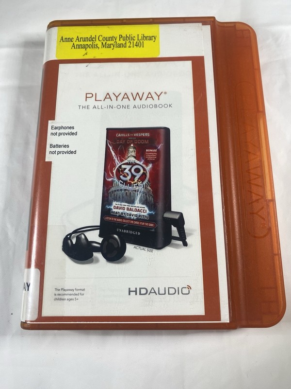 The 39 Clues Cahill Vs Vespers David Baldacci Playaway Audiobook Ex Library