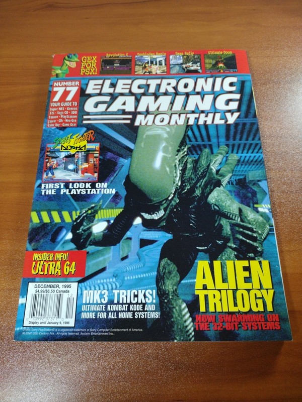 Electronic Gaming Monthly Video Game Magazine #77 Dec 1995 Alien Trilogy VGC