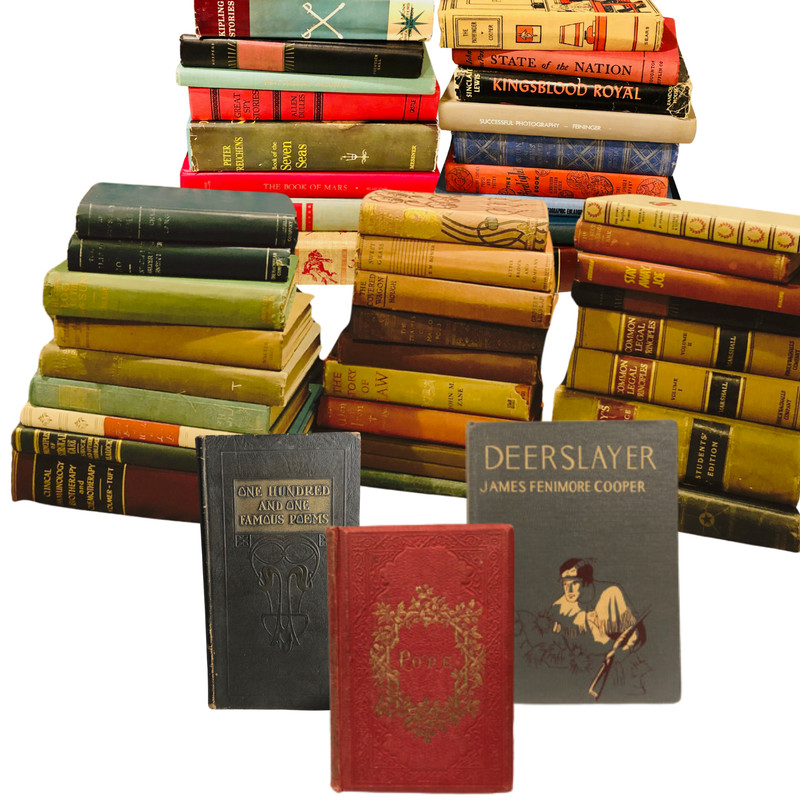 Book Lot of 5 Hardcover Vintage Rare Old Antique RANDOM Mixed Colors Genres
