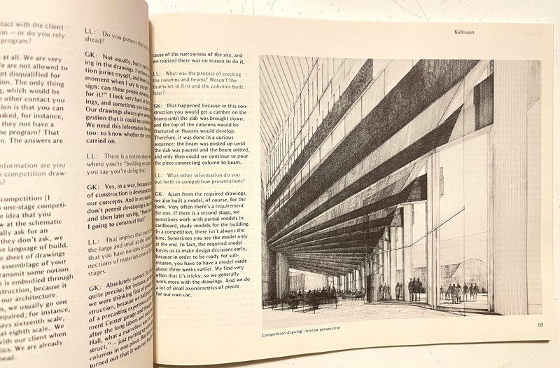 Processes in Architecture 1979 MIT Modernism Louis KAHN Kallmann & McKinnell gallery